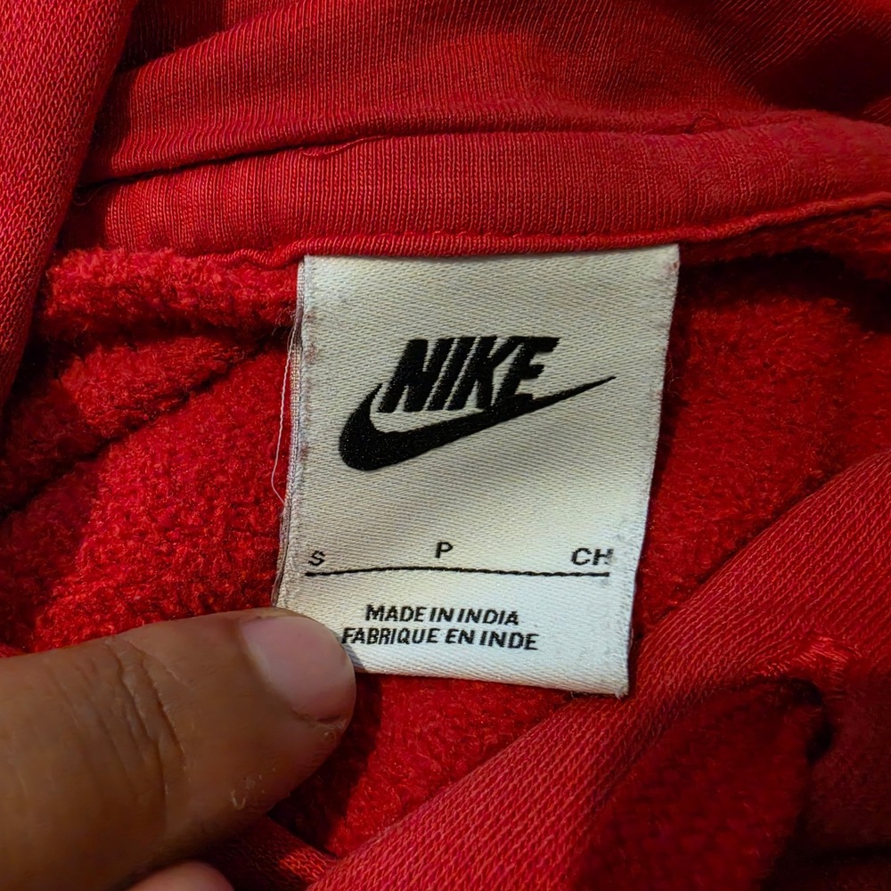 Nike Mens Sportswear Club Fleece Pullover Hoodie Red White Logo Small BV2654-657 - Picture 4 of 7